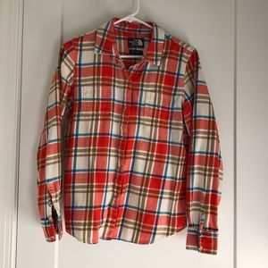 Women’s large NorthFace flannel button up